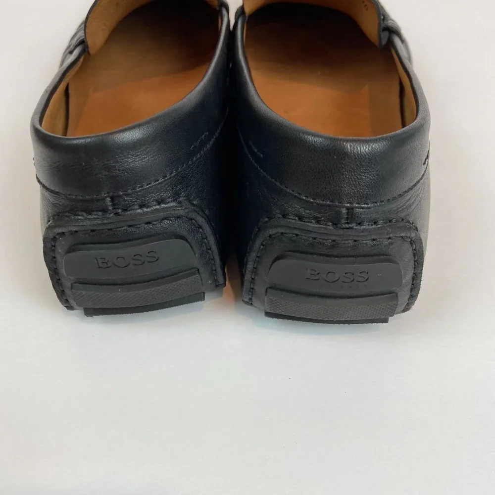 Hugo Boss Black Moccasins Driver  Loafers Soft Leather Sz 10 Like NEW